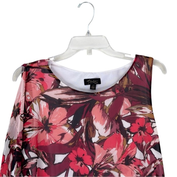 Thalia Sodi Floral Sheath Dress Large Multicolor Round Neck Asymmetrical Classy - Picture 5 of 7
